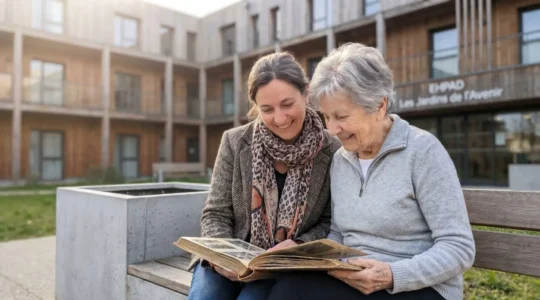 Une femme senior et sa fille d